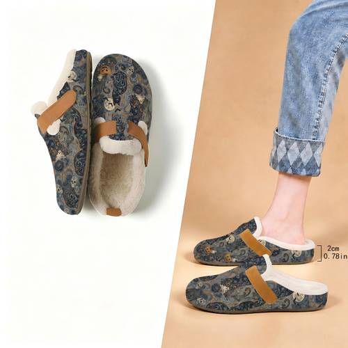 item picture oacnyyac ultra soft thickened slippers suitable for home bedroom living room outdoors non slip warm winter outdoor with tpr sole retro cat pattern lightweight for gift