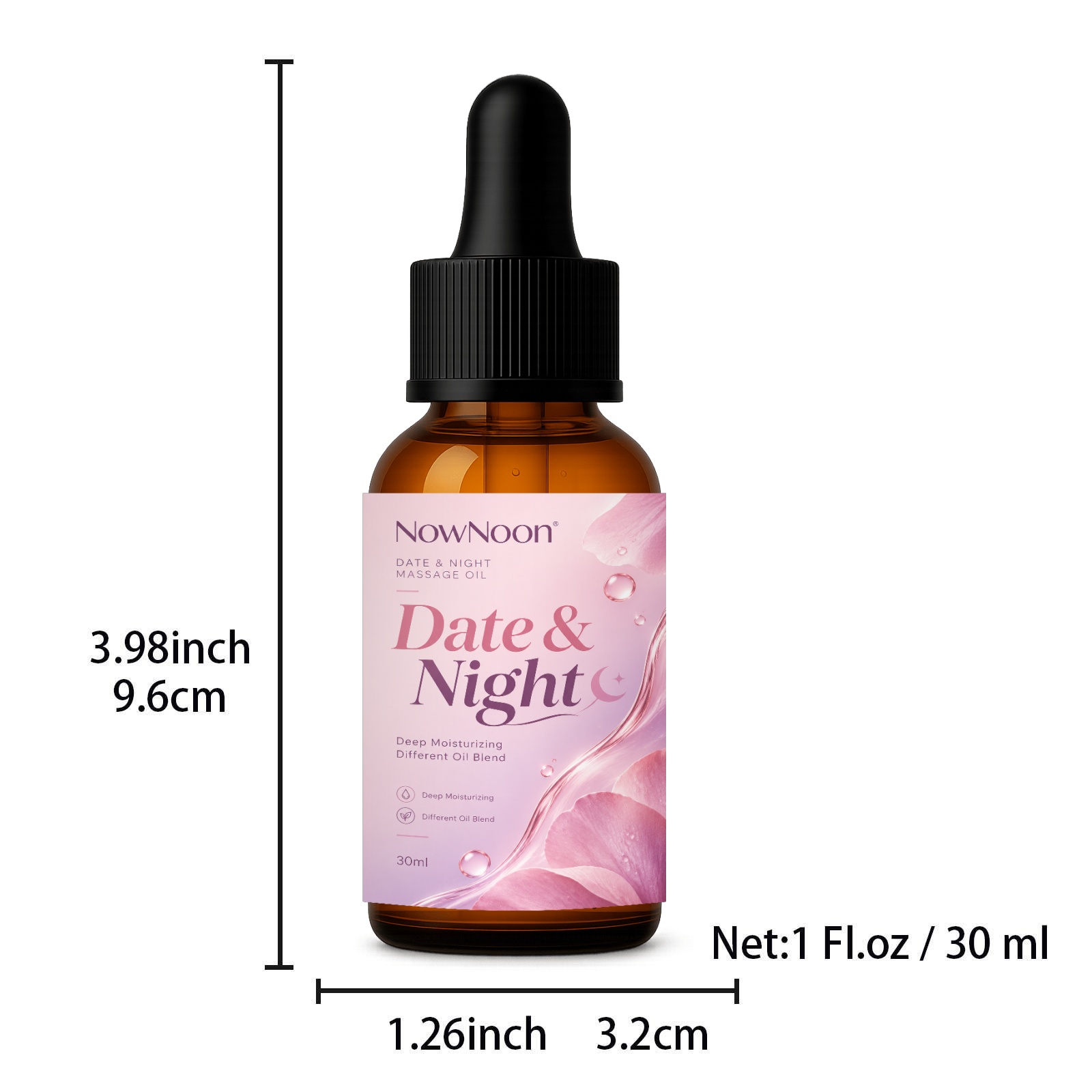 Natural Date Night Massage Oil, Rose-Infused Body Oil