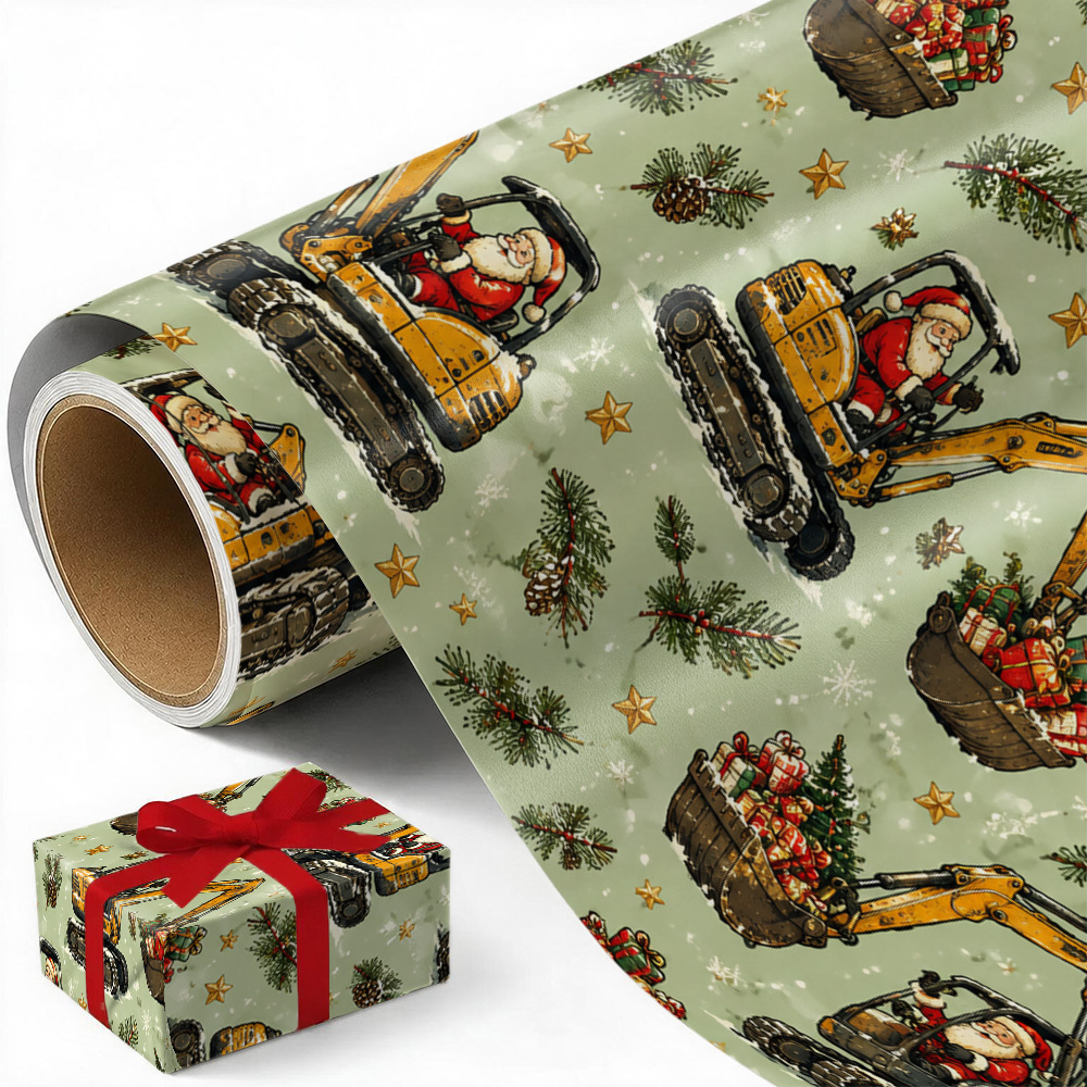 TEMU 1 Rouleau de de Noël Santa pour Noël, Anniversaires et Fêtes - Rouleau d'Emballage Cadeau en PP Mat Simple Face avec Personnages Santa , Fêtes