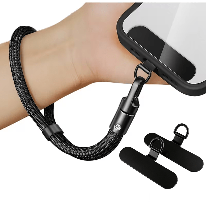 TEMU 4pcs 1 Lanyard + 3 Metal Washers, High-quality Anti-theft Anti-loss Time Lanyard, Adjustable Nylon Rope And Wrist Strap, Clip, Universal