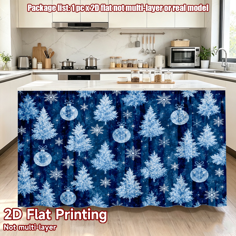 2d flat 2d flat 2d flat 1pc bohemian style short curtains christmas snowy trees ornaments digital printing suitable for bedroom bay window and balcony cabinets and   holiday decorations