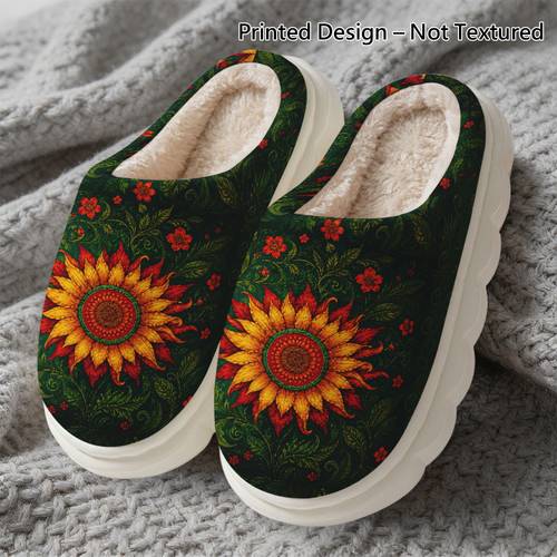 vibrant floral print decorative indoor slippers for boys and girls children and teens plush lined house shoes lightweight comfortable and warm slippers for boys and girls a cute gift for kids