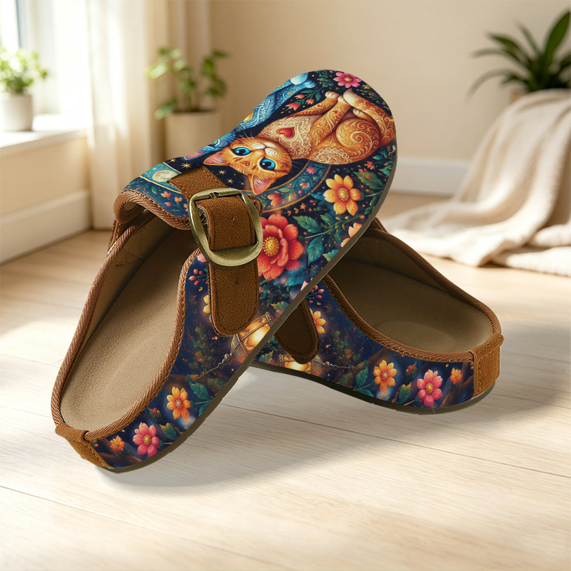 men women magical celestial mules clogs sole slippers with cushioned   tpr sole themed suitable for home indoor outdoor use machine washable casual shoes for wear women shoes