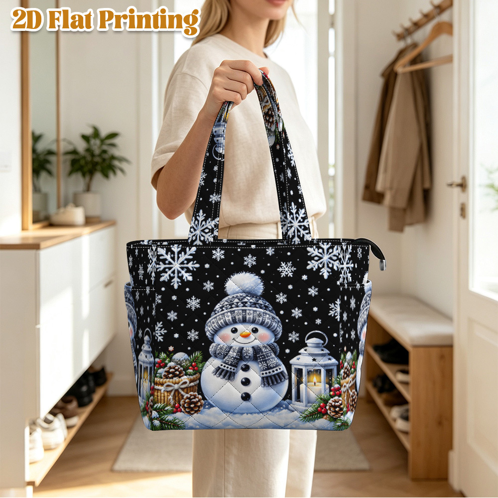 1 pièce sac   matelassé   ridesay avec motif     et lanterne, sac à bandoulière multi-poches  , fermeture à glissière, lavable en machine, convient pour  ,  , les  ,   de noël, imprimé    