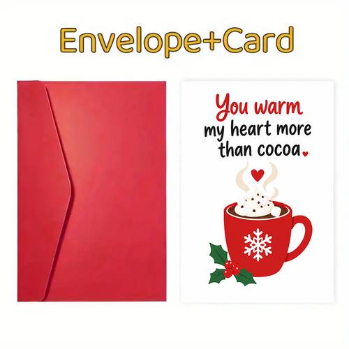 a greeting card an envelopecozy greeting card mug you warm my heart suitable for partner minimalist illustration decorative greeting card