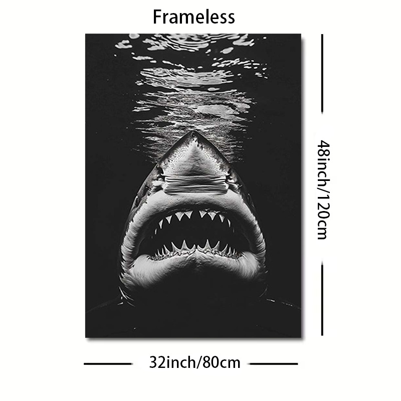 item picture 2d flat     canvas poster open tooth design suitable for living room study teens   garage bathroom bedroom modern decorative wall art   decor