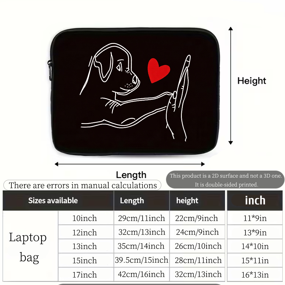 Easy Sketch Style Dog Pattern Notebook Inner Bag