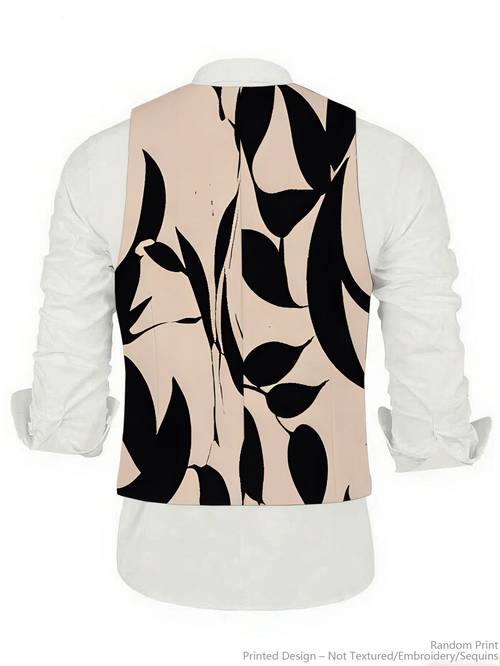 2pcs mens vest and dress pants set print vest trousers suit mens vest suit with lining and pockets dress pants with pockets print design non textured