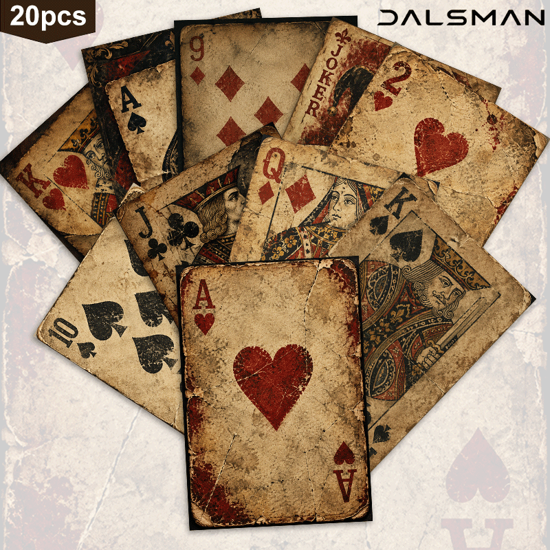 TEMU Lot de 20 cartes postales de cartes à vintage, papeterie style poker rétro, pour cadeau d'anniversaire , décoration murale de maison, collection