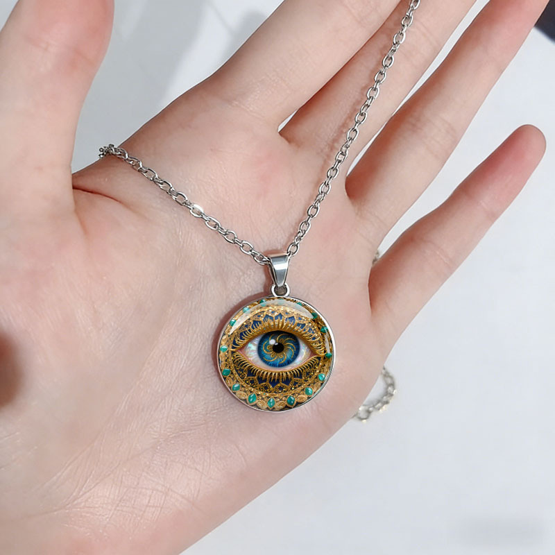 Retro Evil Eye Guardian Pattern Pendant Necklace
