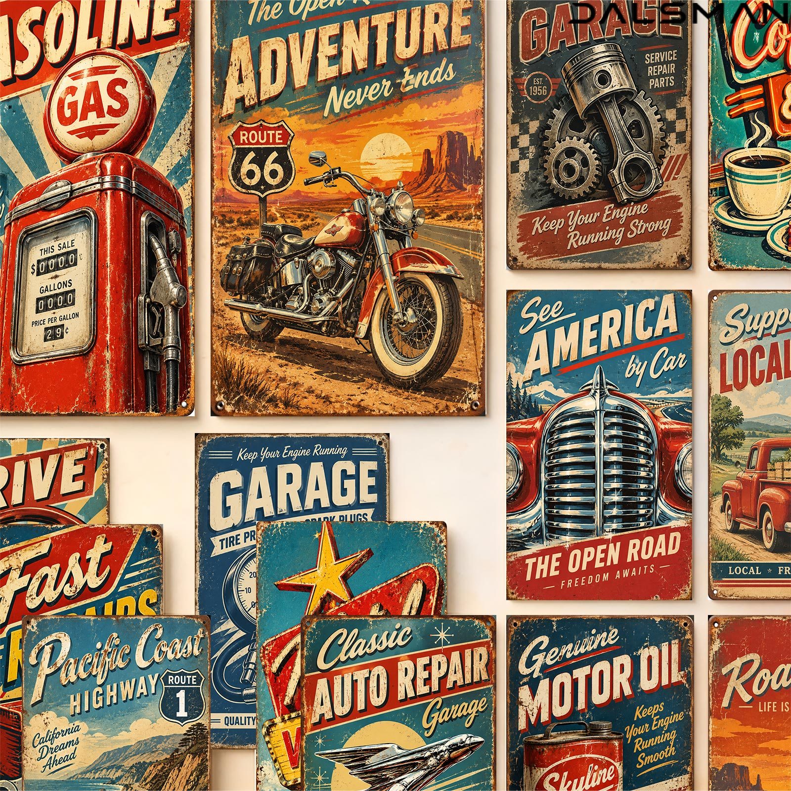 TEMU 24-pack Vintage Retro Style Postcards Set Classic Car Theme Wall Decor For Travel Enthusiasts And Garage Lovers Perfect Gift For For Home Office