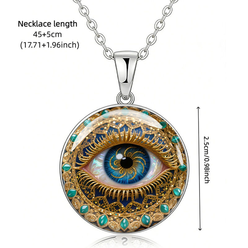 Retro Evil Eye Guardian Pattern Pendant Necklace