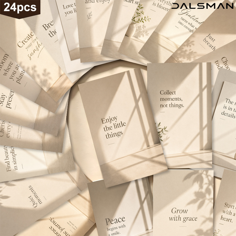 TEMU 24-Pack Minimalistische Esthetische Postkaart Set Inspirerende Quotes Muurdecoratie voor Thuis Kantoor En Attente Cadeaus voor Vrienden En