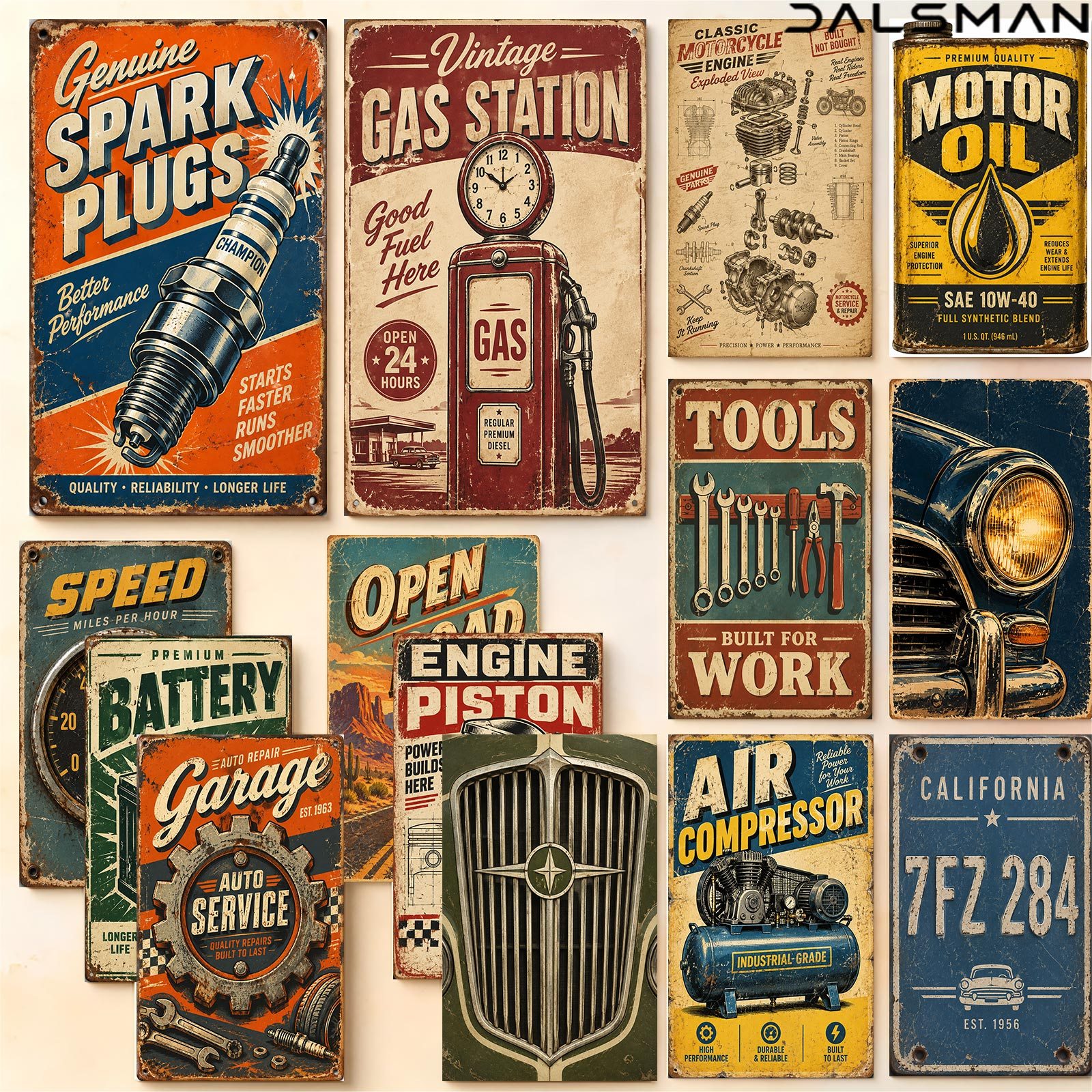 TEMU Lot de 20 cartes postales automobiles vintage, décoration murale rétro pour garage, idéal pour les passionnés d'automobile et . pour la fête des