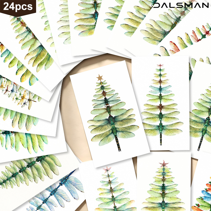 TEMU Ensemble de 24 cartes de Noël , cartes de vœux artistiques sur le thème de la nature pour les fêtes et la décoration murale pour et DALSMAN