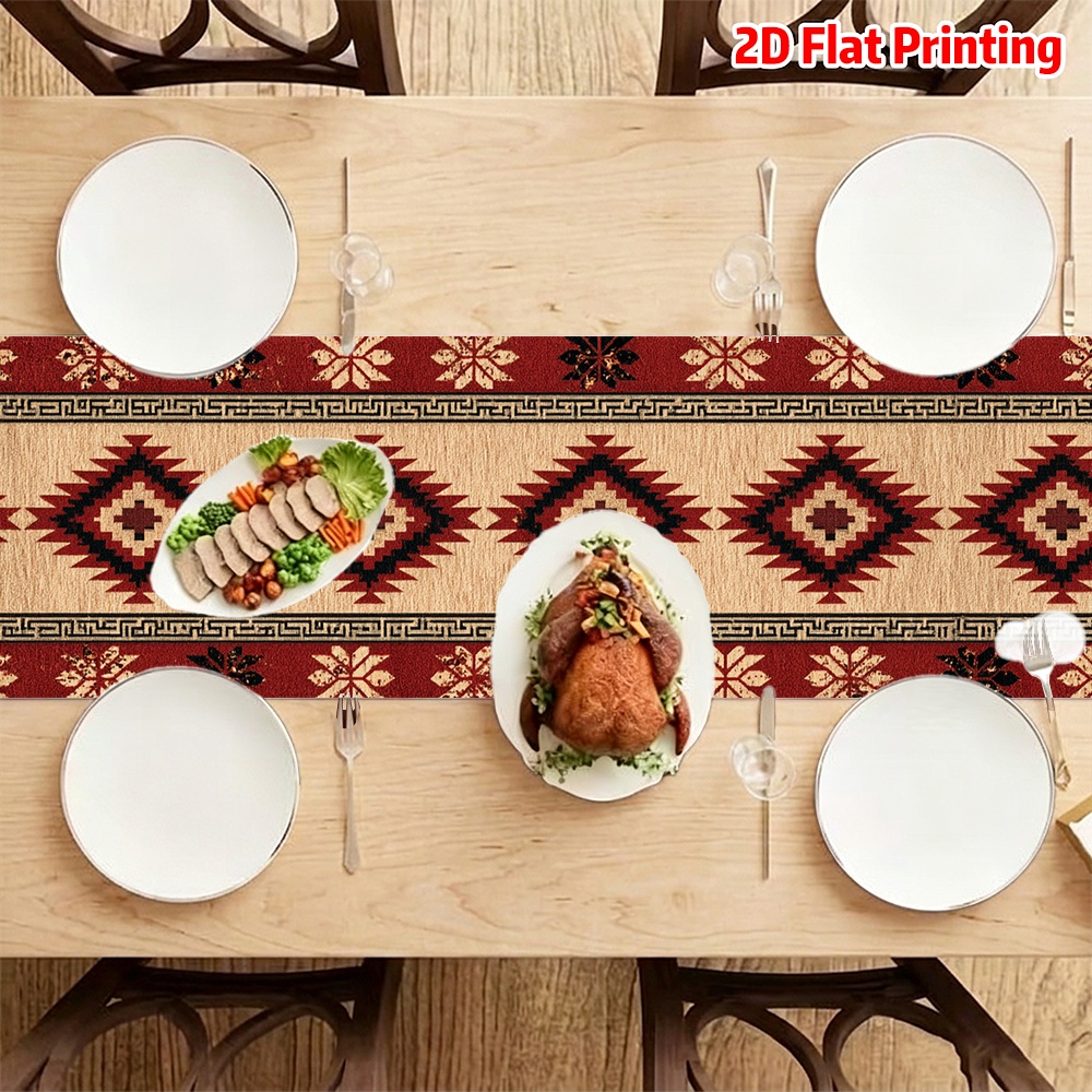 rust colored table runner sold on Temu Australia