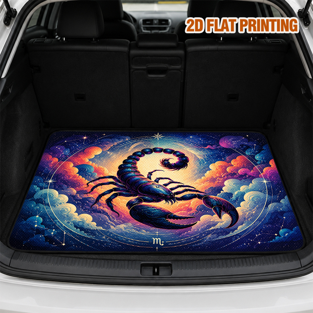 item picture 2d flat 1pc finalizing   scorpio description   scorpio   illustration car trunk mat cargo liner or boot mat suitable for long distance travel camping and interior decoration pet friendly everyday family travel