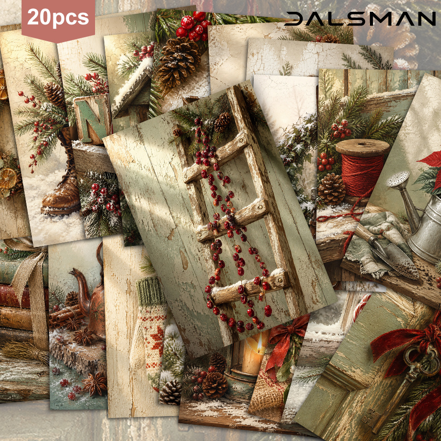 TEMU 20-pack Dalsman Vintage Christmas Postcards Set Rustic Greeting Cards For Seasonal Home Decor And Stationery Supplies For Festive Mailings