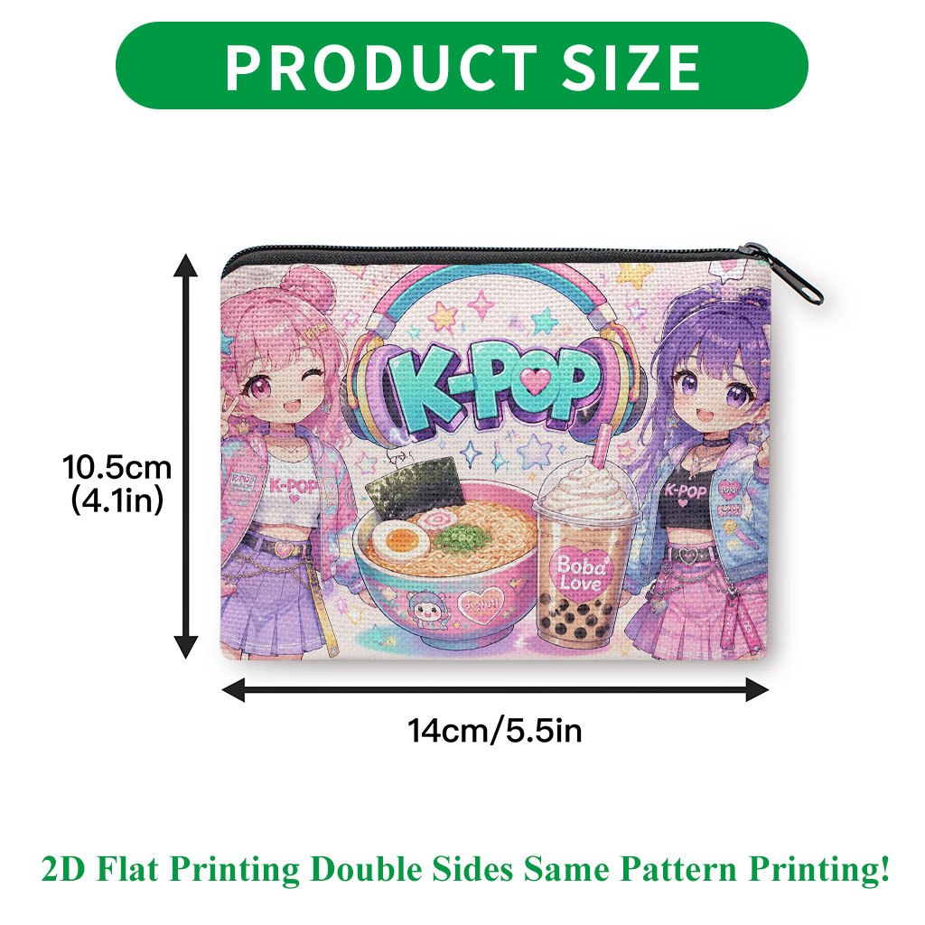 TEMU Coin Purse 1pc, K Pop Print Coin Purse, Compact, Can Hold , Keys, Lipstick, Earbuds, Portable Wallet And Small Item Storage Bag, Hand Washable,