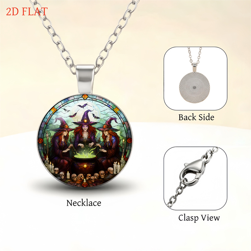 5pcs Halloween Witches Cauldron Jewelry Set, Festive Gift