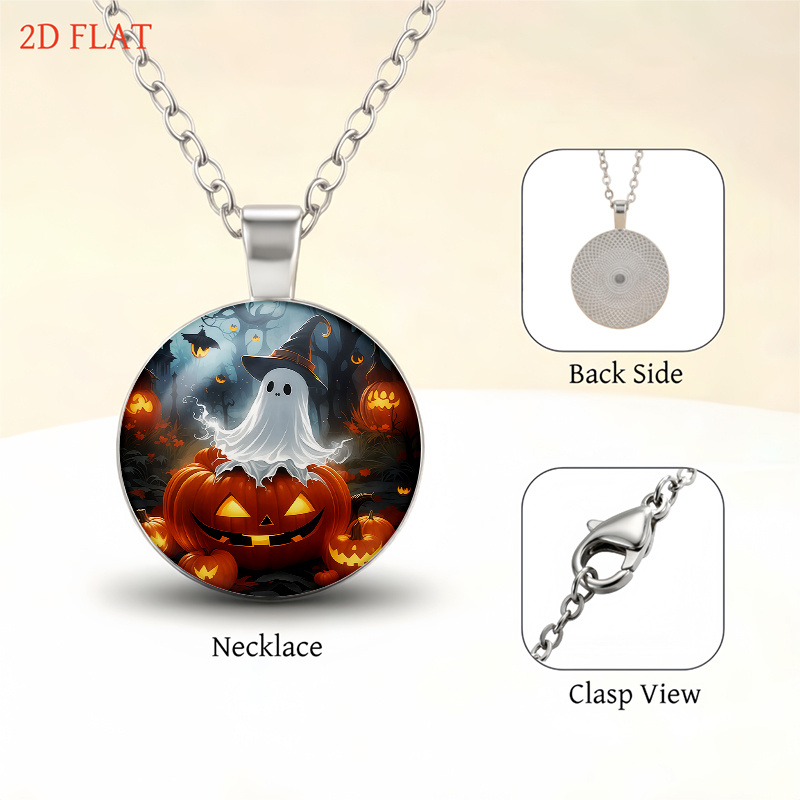 5pc Halloween Pumpkin Theme Necklace Earrings Brooch Bracelet Set