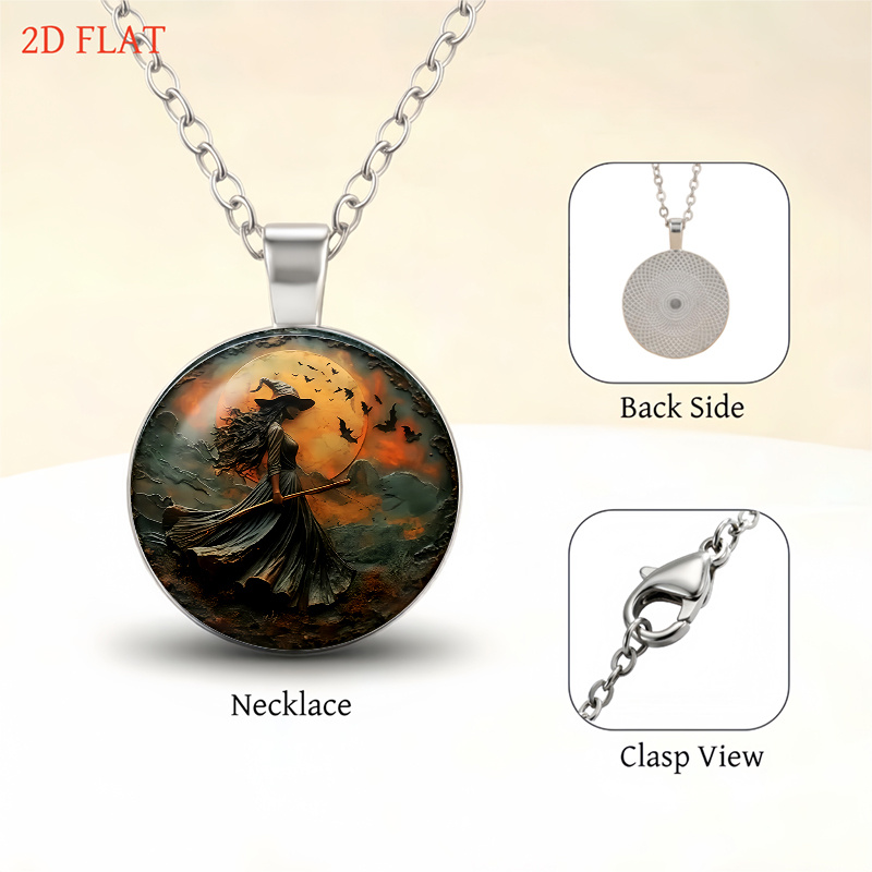 5pc Halloween Witch with Bats and Moon Ladies' Set
