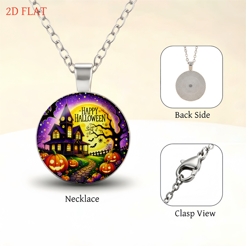 5pc Gothic Halloween & Christmas Jewelry Set, Necklace & Earrings