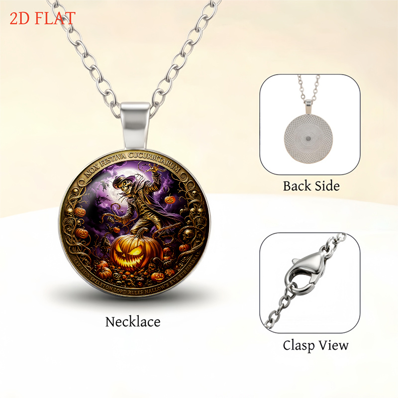 5pc Halloween Skeleton & Pumpkin Themed Jewellery Set for Women