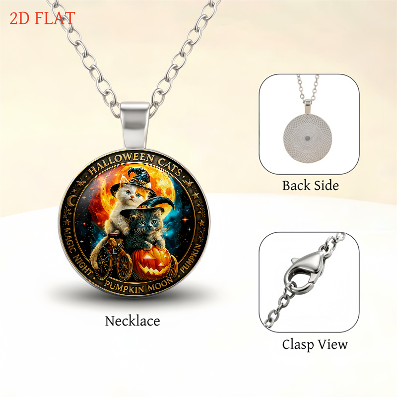 5pc Women's Halloween Magic Cat Jewellery Set, Festive Gift