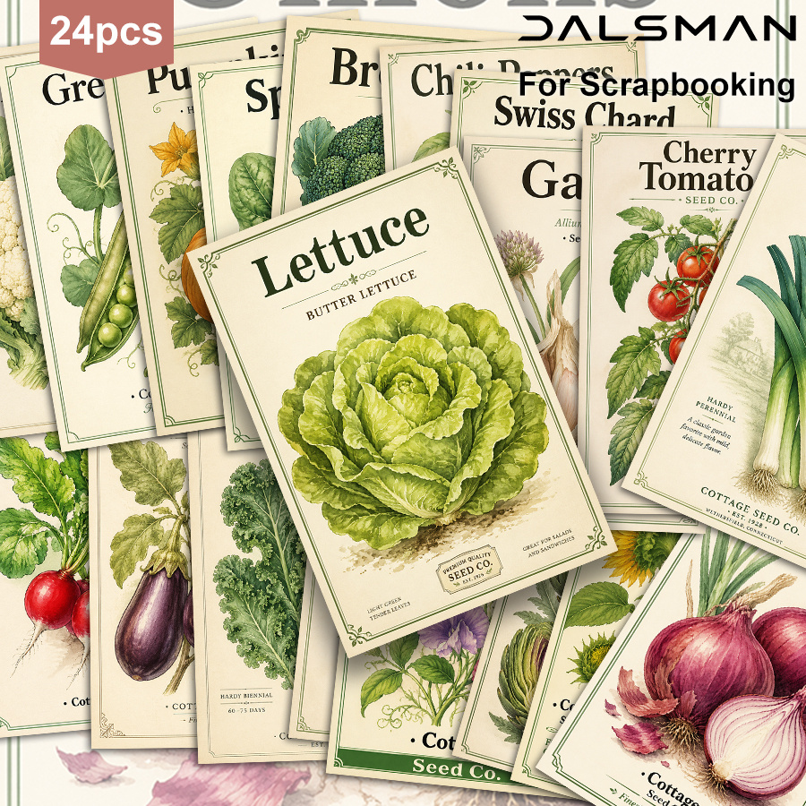 TEMU 24-packvintage Botanical Vegetable Postcards Set For Garden Lovers Home Decor And Greeting Cards For And Familydalsman