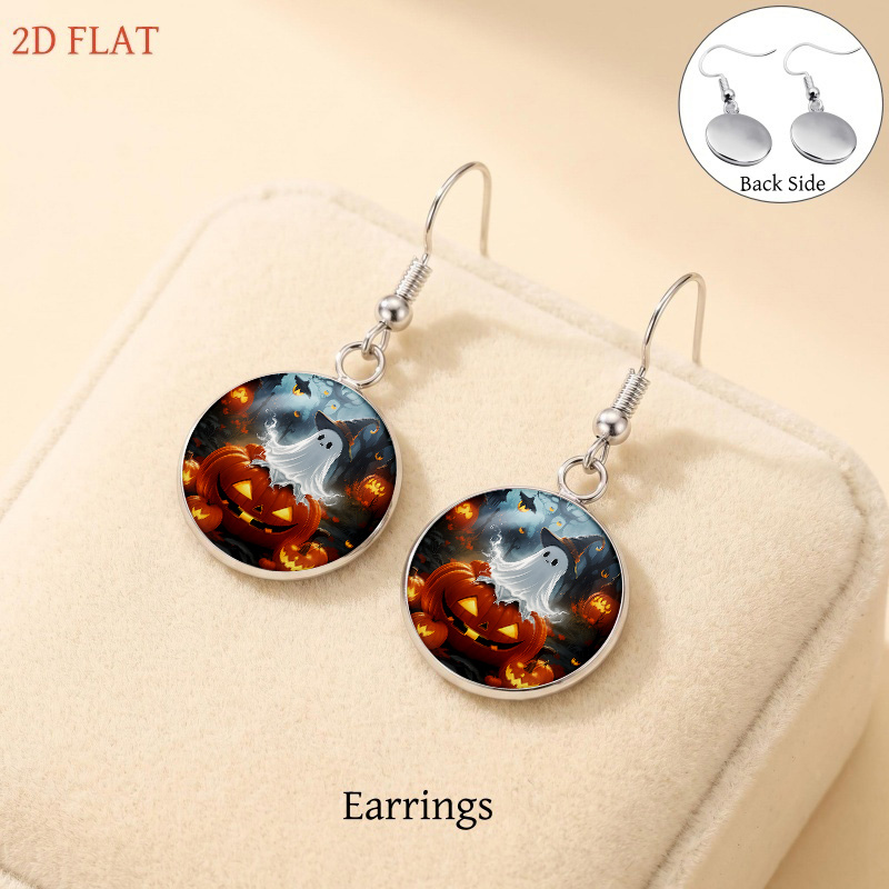 5pc Halloween Pumpkin Theme Necklace Earrings Brooch Bracelet Set