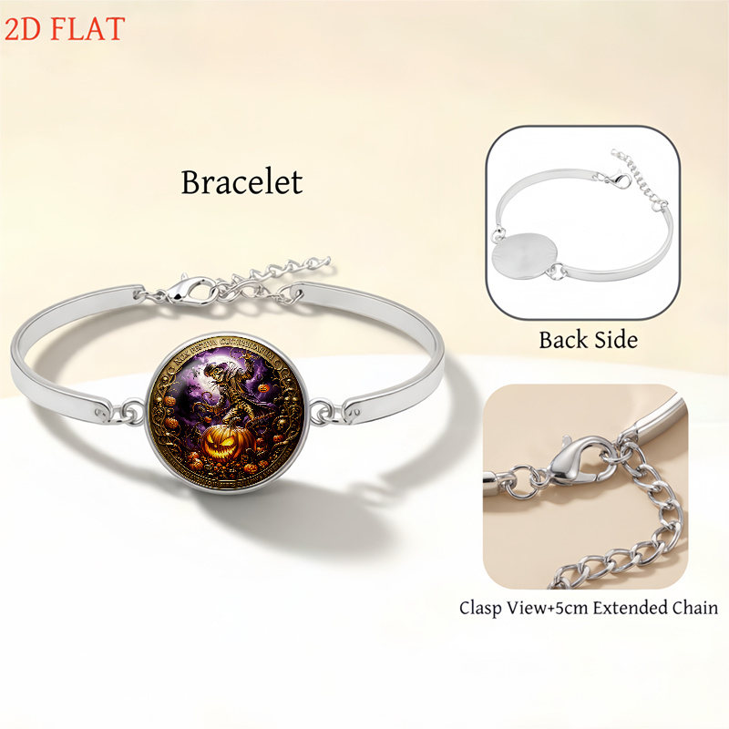 5pc Halloween Skeleton & Pumpkin Themed Jewellery Set for Women