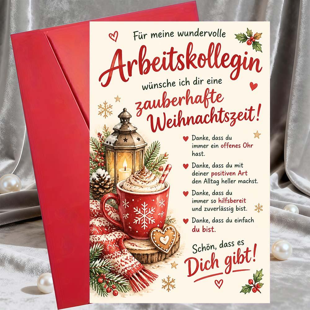 Image of 1 Greeting Card + 1 Envelopechristmas Greeting Card For Female Colleague Appreciation Gift Holiday Wishes For Coworker Office Party Stationery Flat Note Card With Festive Designgreeting Card