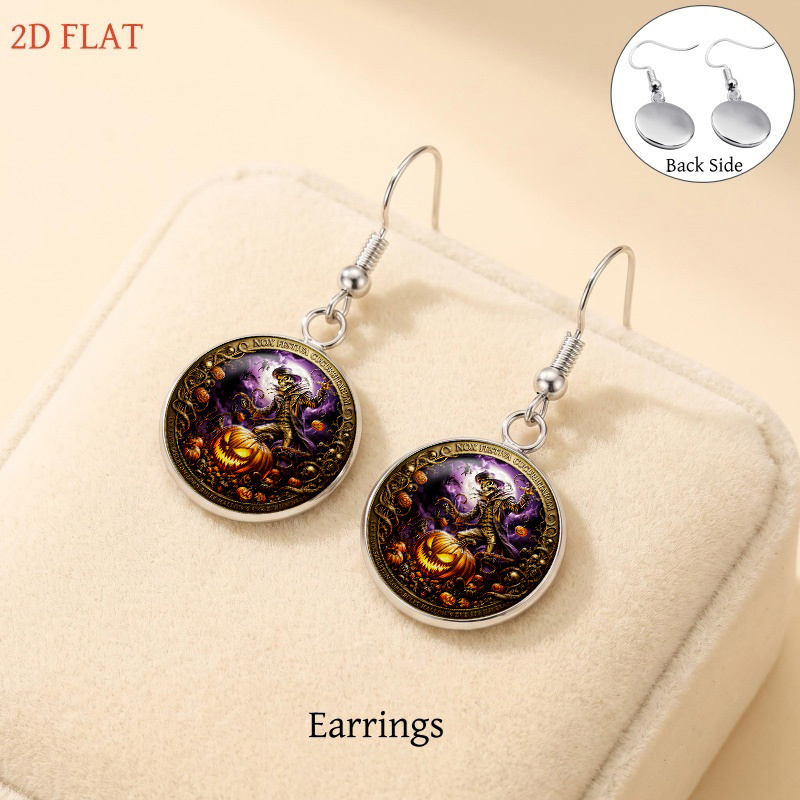 5pc Halloween Skeleton & Pumpkin Themed Jewellery Set for Women