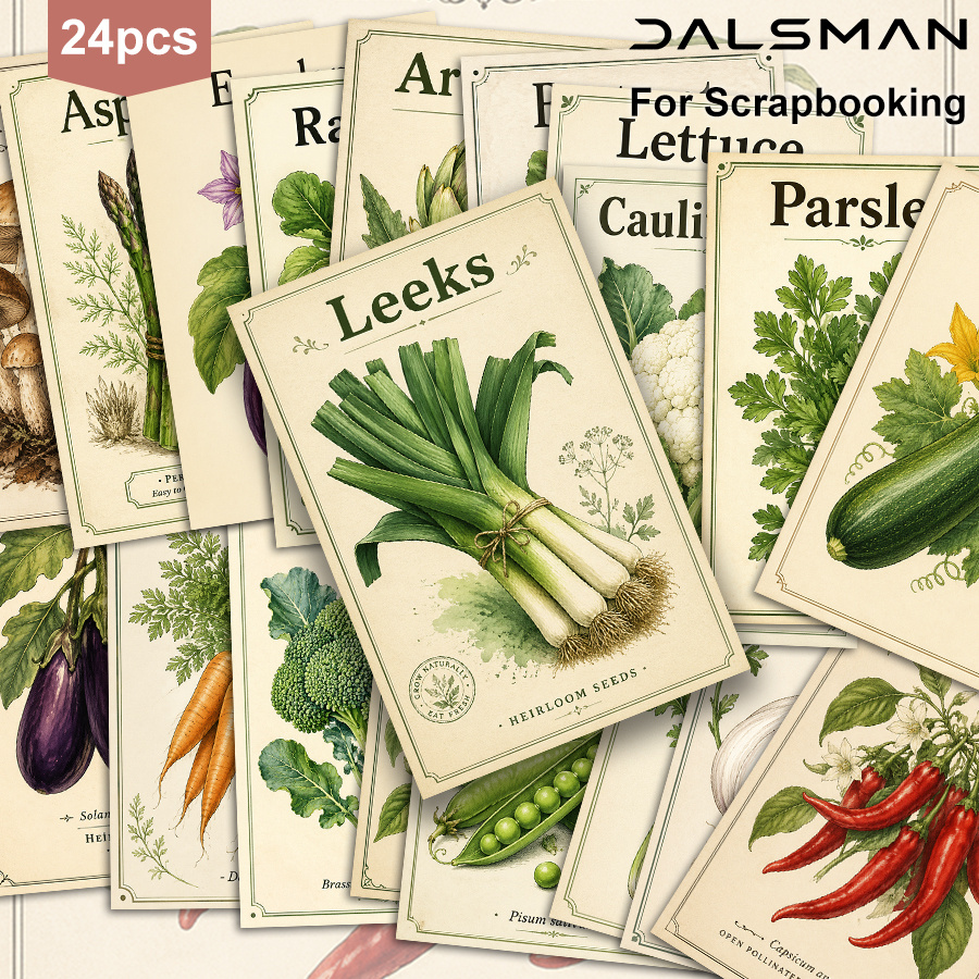 TEMU 24-packvintage Vegetable Botanical Postcards Set For Garden Lovers Home Decor And Kitchen Wall Art Gift For And Familydalsman