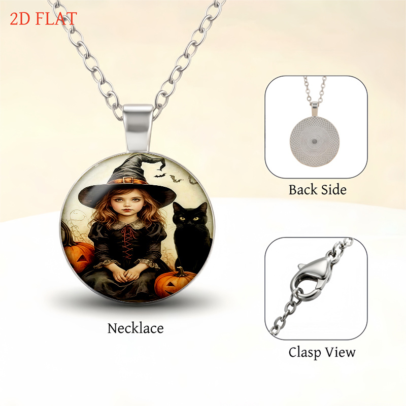 5pc Gothic Witch Jewelry Set, Necklace & Earrings & Brooch & Bracelet