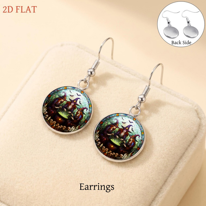 5pcs Halloween Witches Cauldron Jewelry Set, Festive Gift