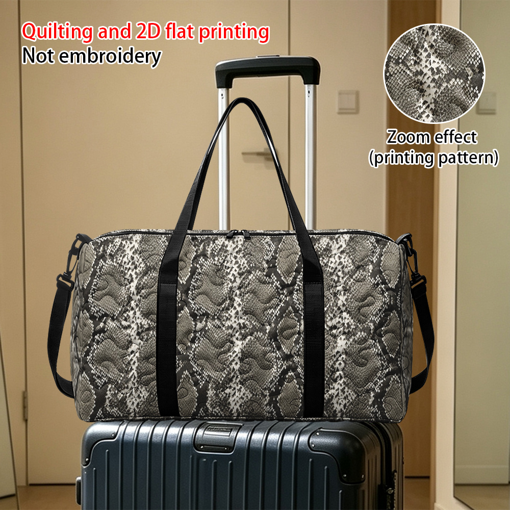 RIDESAY Quilted Snake Scale Travel Bag with Adjustable Strap