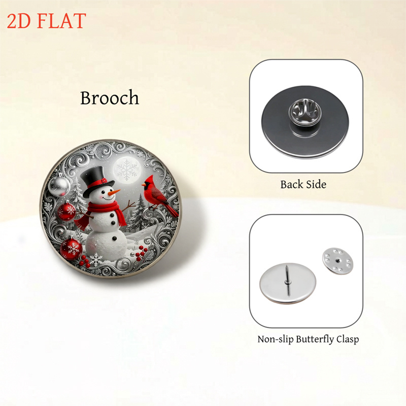 5pcs Christmas Snowman and Cardinal Bird Jewelry Set, Gift
