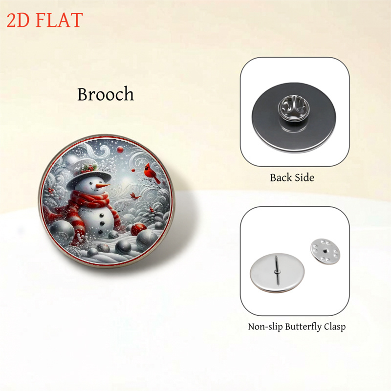 5pc Christmas Snowman & Cardinal Bird Jewelry Set