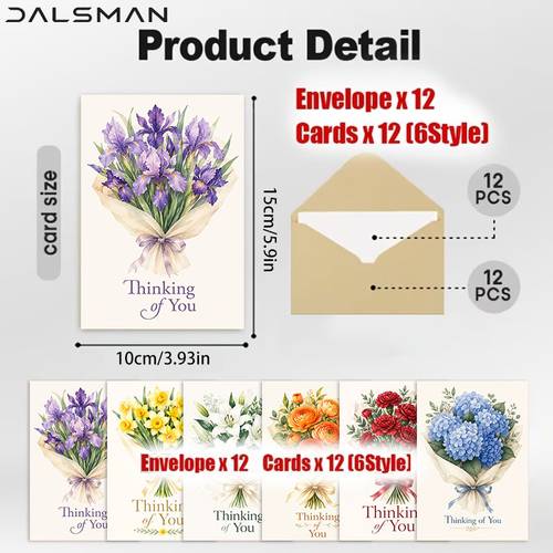 12 24pcs greeting cards with envelopes floral greeting cards with envelopes for elegant watercolor flower stationery for sympathy encouragement and appreciation