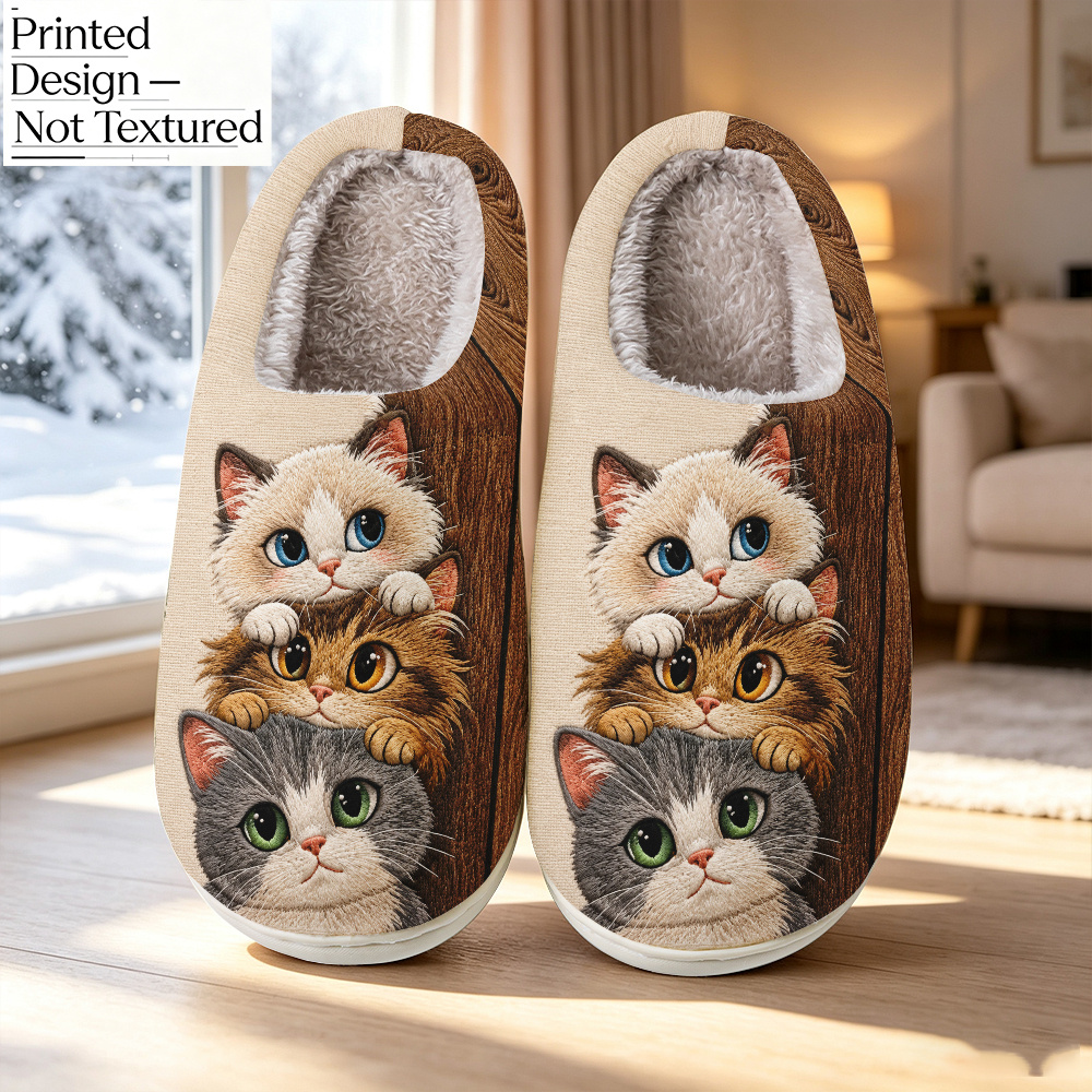 TEMU Cute Kitten Pattern Slippers Unisex Fashion Indoor/outdoor Slippers, Ideal Birthday And Holiday Gift, Women's Elegant Slippers, Men's Slippers,