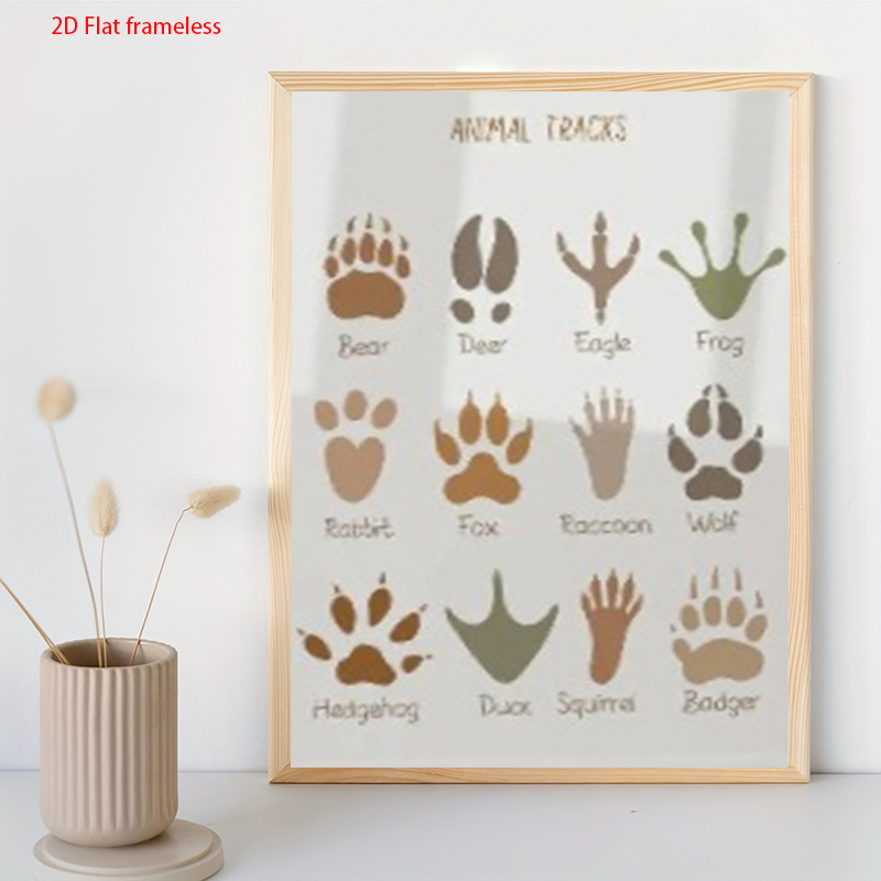Frameless Canvas Painting - Woodland Animal Footprints