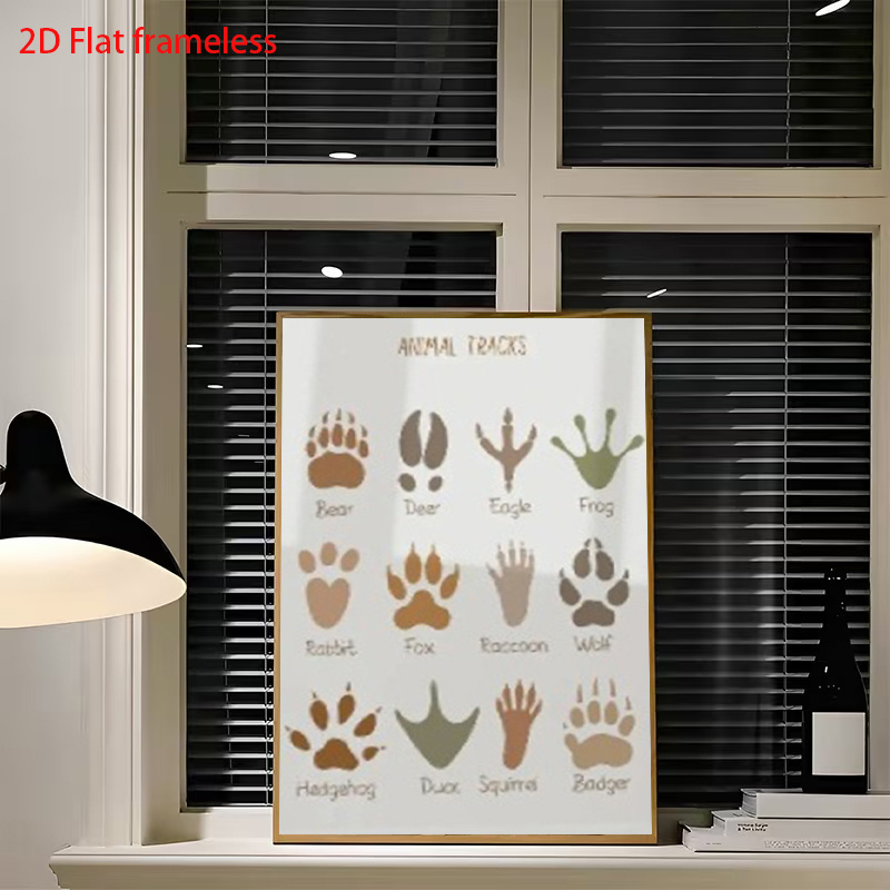 Frameless Canvas Painting - Woodland Animal Footprints