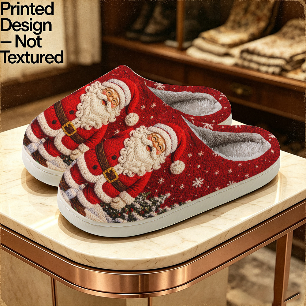 TEMU Santa Claus Christmas Tree Snowflake Pattern Slippers, Unisex Fashion Indoor/outdoor Slippers, Suitable For Birthday Gifts, Elegant Women's