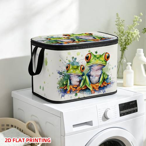 1pc cute collapsible storage basket with zippered lid soft foldable organizer suitable for laundry clothes storage bin space saving rectangular basket for home car rv dorm container