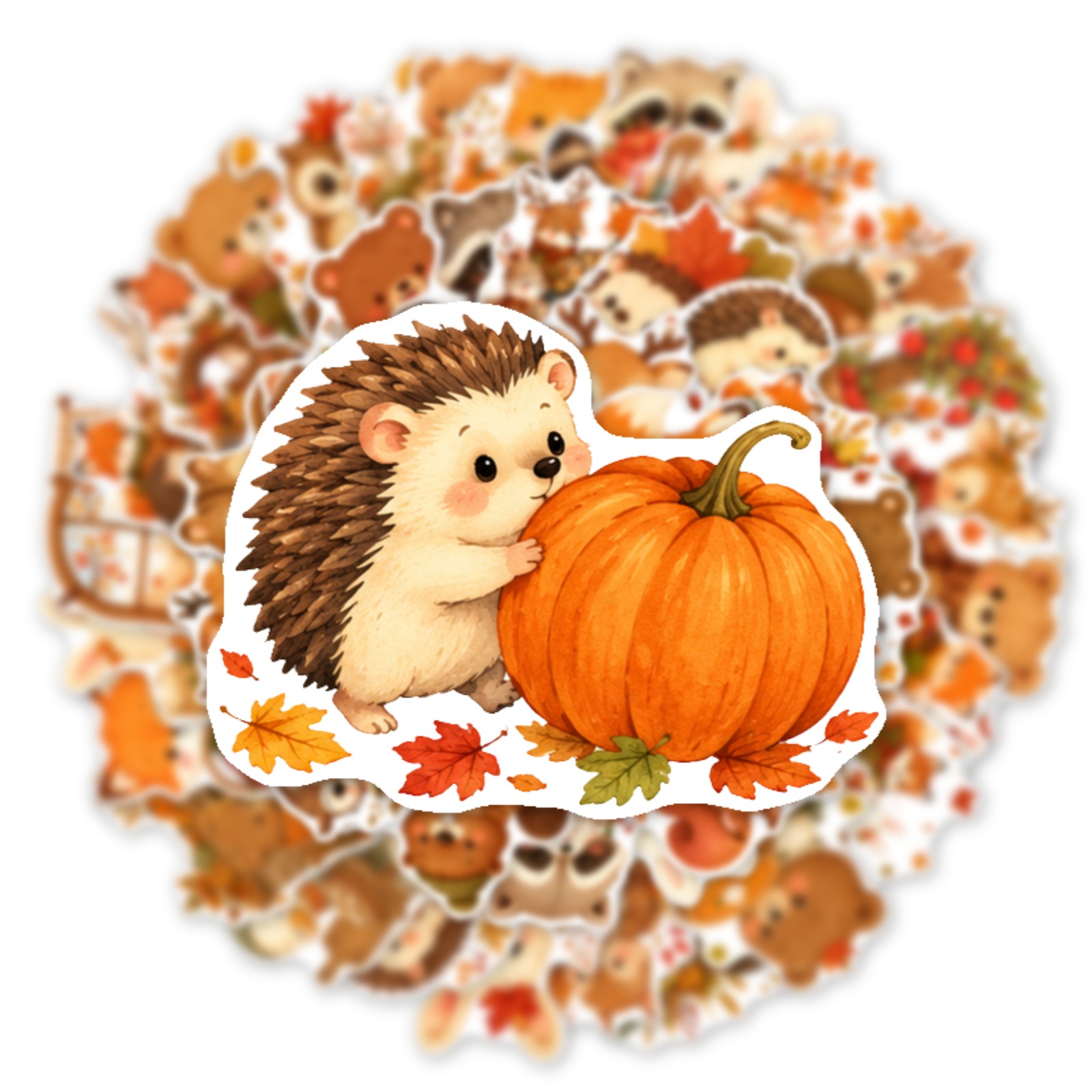 TEMU Level Up Your Decor Game With Adorable Designs 50pcs Unique Autumn Themed Animal Pp Stickers , Water Bottles, Journals, Ideal For Fall Festivals