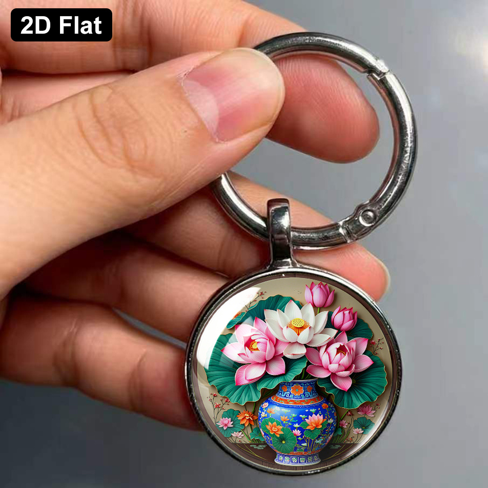 Chinese Style Lotus Blooming Keychain
