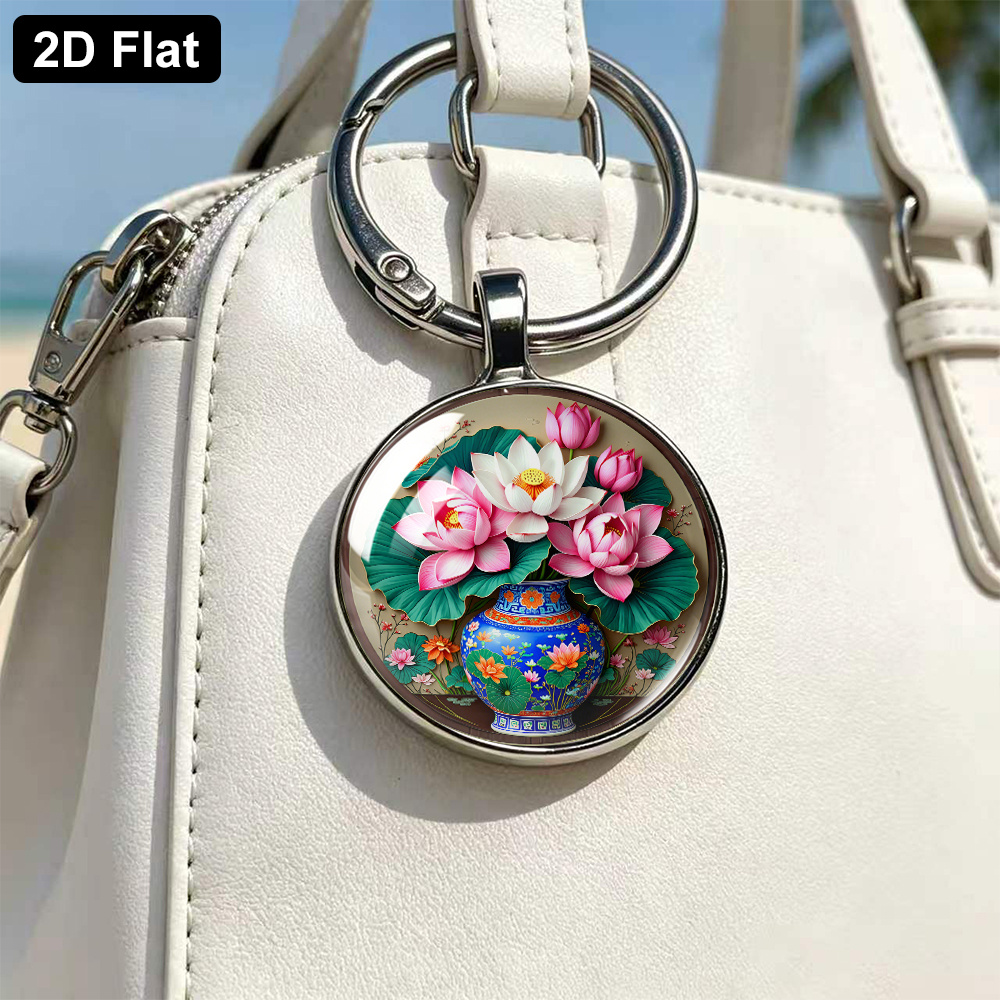 Chinese Style Lotus Blooming Keychain