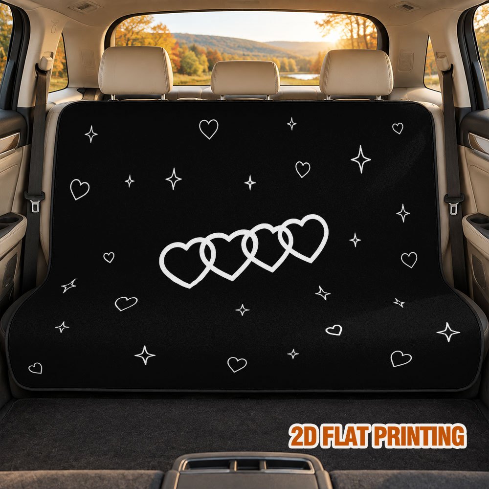 item picture 2d flat 1pc valentine minimal heart print car seat cover for pets back seat protector mat   and store suitable for multiple car models   vacation drives long trips   and holiday gifts